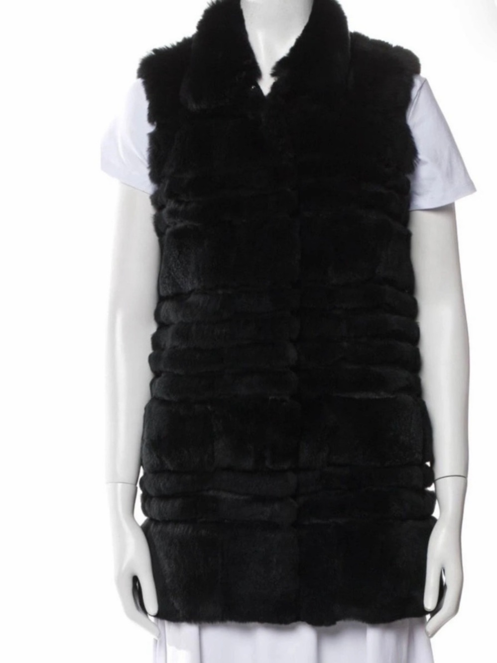 Diane von Furstenberg Alcina Fur Vest Black Large